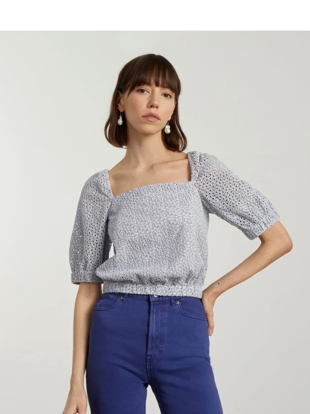 Everlane | The Eyelet Puff Sleeve Top